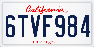 CA license plate 6TVF984