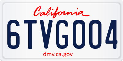CA license plate 6TVG004