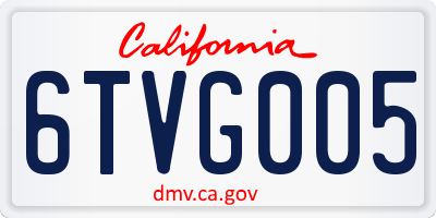 CA license plate 6TVG005