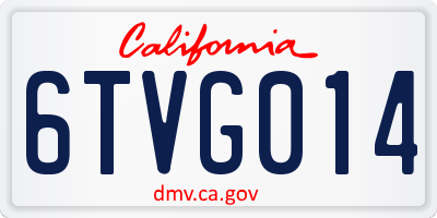 CA license plate 6TVG014