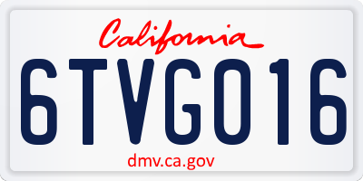 CA license plate 6TVG016