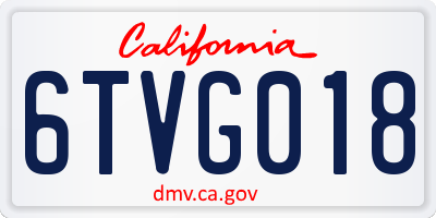 CA license plate 6TVG018