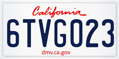 CA license plate 6TVG023