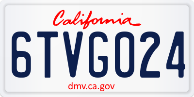 CA license plate 6TVG024