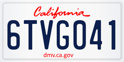 CA license plate 6TVG041