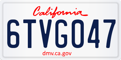 CA license plate 6TVG047
