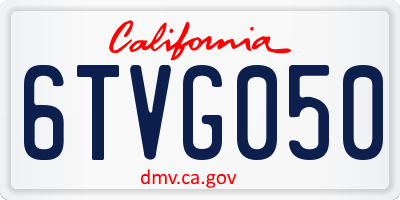 CA license plate 6TVG050