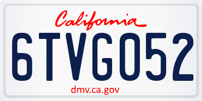 CA license plate 6TVG052