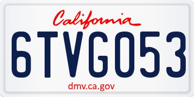 CA license plate 6TVG053