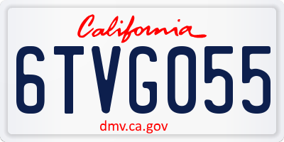 CA license plate 6TVG055