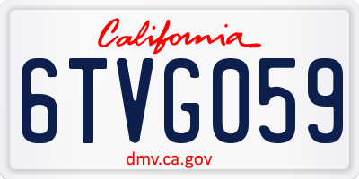 CA license plate 6TVG059
