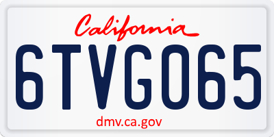 CA license plate 6TVG065