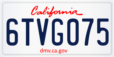 CA license plate 6TVG075