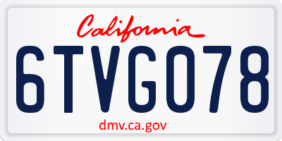 CA license plate 6TVG078