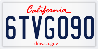 CA license plate 6TVG090