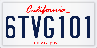 CA license plate 6TVG101
