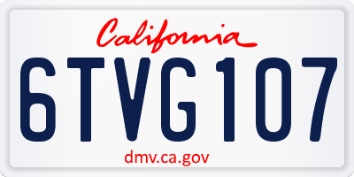CA license plate 6TVG107