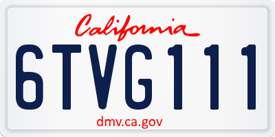 CA license plate 6TVG111