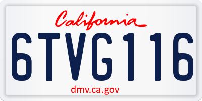 CA license plate 6TVG116