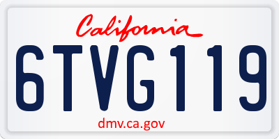 CA license plate 6TVG119