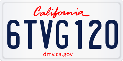 CA license plate 6TVG120