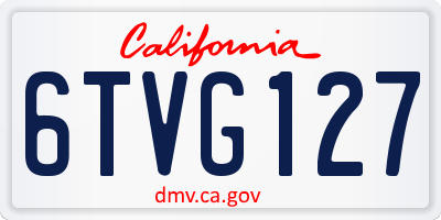 CA license plate 6TVG127