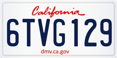 CA license plate 6TVG129