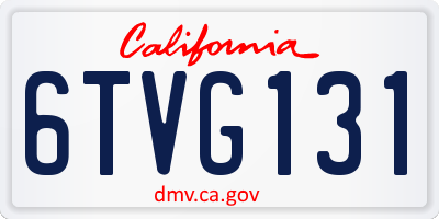 CA license plate 6TVG131