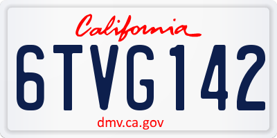 CA license plate 6TVG142
