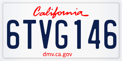 CA license plate 6TVG146