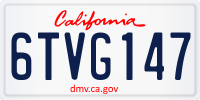 CA license plate 6TVG147