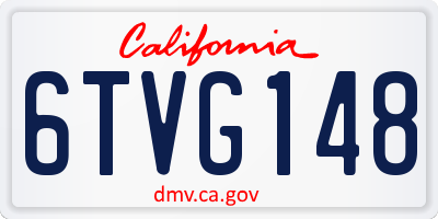 CA license plate 6TVG148