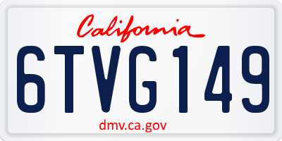 CA license plate 6TVG149
