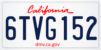 CA license plate 6TVG152