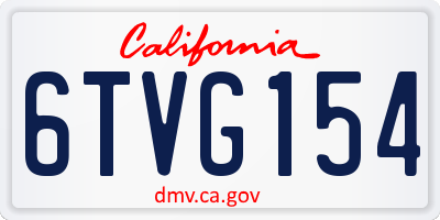 CA license plate 6TVG154