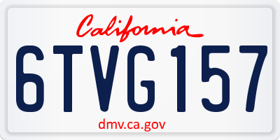 CA license plate 6TVG157