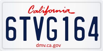 CA license plate 6TVG164