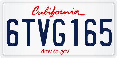 CA license plate 6TVG165