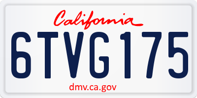 CA license plate 6TVG175