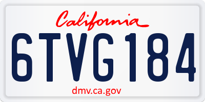 CA license plate 6TVG184