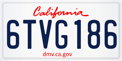 CA license plate 6TVG186