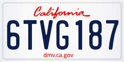 CA license plate 6TVG187