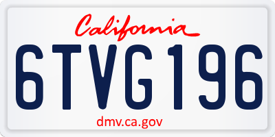 CA license plate 6TVG196