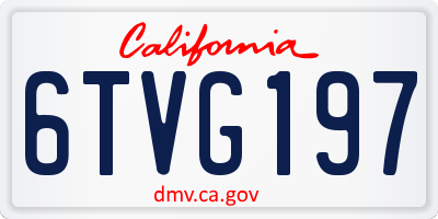 CA license plate 6TVG197