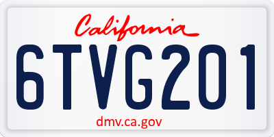 CA license plate 6TVG201