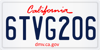 CA license plate 6TVG206
