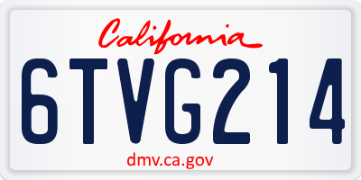 CA license plate 6TVG214