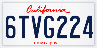 CA license plate 6TVG224