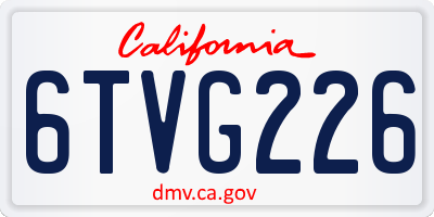 CA license plate 6TVG226