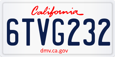 CA license plate 6TVG232